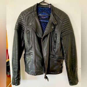 Superdry Leather Cafe Euro Biker Jacket